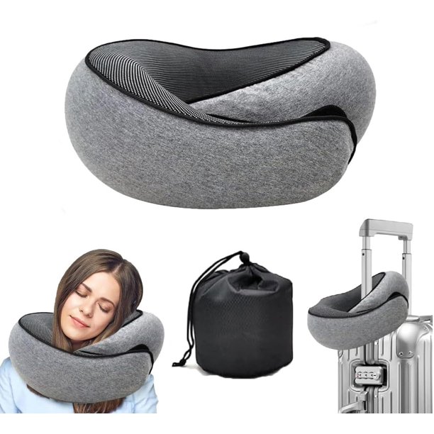 Almohada de Viaje para el Cuello WEERSHUN de Espuma Viscoelástica Portátil 32x26x14 cm