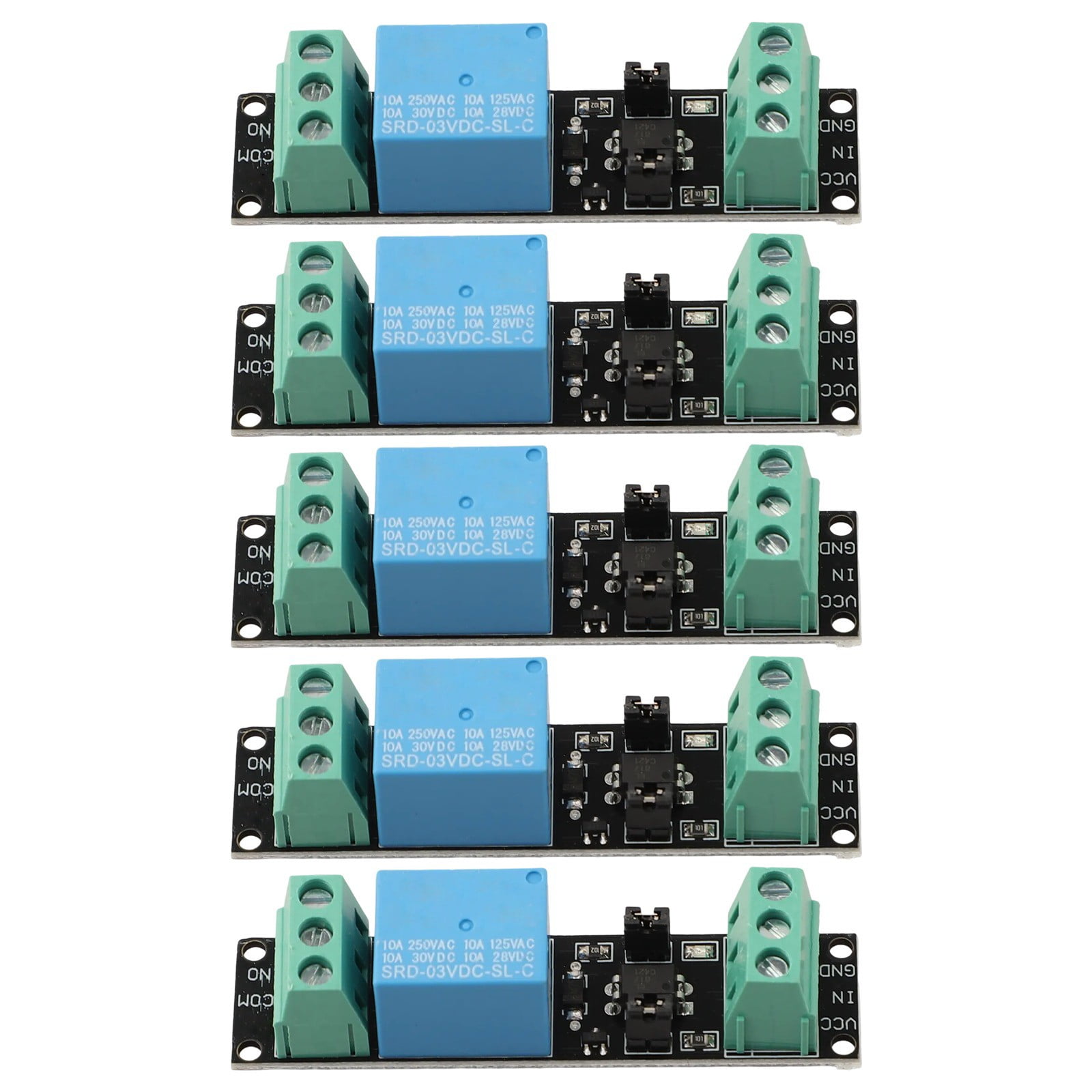Novixy 5pcs 3V Relay Module with Optocoupler Isolation, 1 Channel 10A Power Switch Board for Arduino DIY Electronics Projects