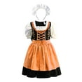 thumbnail image 4 of XXWXYD Girls 𝖮ktoberfest Halloween Costum𝖾 Traditional German Bavarian Dirndl Dress with Maid Apron Outfit Par𝗍y 𝖢arnival Festival Wear Kids Children 3-12 Years Bavarian Gown German Trachten, 4 of 5