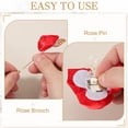 thumbnail image 4 of Uxcell 7 Pcs(6pcs Pins + 1 Brooch) Boutonnieres de Rosa Azul Oscuro para Bodas, Aniversarios, Bailes de Graduación y Cenas Formales, 4 of 7