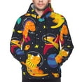 thumbnail image 5 of Bingfone Dinosaurs In Space Men'S Drawstring Hoodie Long Sleeve Pocket Sweatshirts-X-Large, 5 of 9