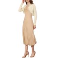 thumbnail image 2 of DARING DIVA Women's Crop Cardigan Knit Open Front Bolero Shrug L Beige, 2 of 6