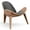 Rosewood-1PC, variant on Cottinch Mid Century Modern Shell Lounge Chair, Tripod Plywood Design Solid Wood Accent Chair Black PU Leather Chair Armless Chair for Living Room, Reading, Lounge, Office, Walnut
