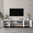 thumbnail image 6 of 67" Wide High Gloss Modern TV Stand for 60/65/70/75 inch TV, Stylish Entertainment Center with Storage, Media Console for Living Room in White, 6 of 6