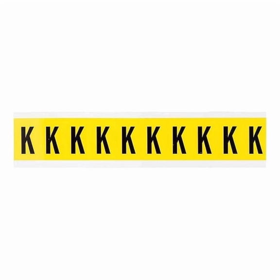 Brady Letter Label, K, 1-1/2in.Hx7/8in.W 3430-K
