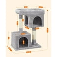 thumbnail image 4 of Cat Tree 33.1-Inch Cat Tower for Large Cats up to 16 lb, Large Perch, 2 Cat Caves, Scratching Post, Light Gray, 4 of 9
