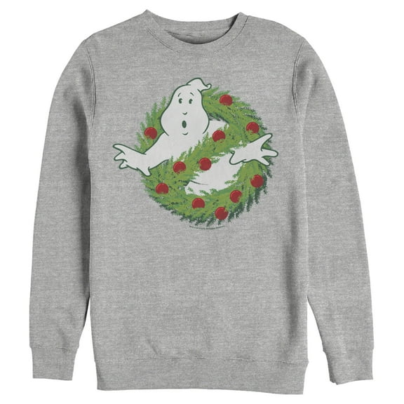Men's Ghostbusters Christmas Wreath Logo Sweatshirt Athletic Heather Small