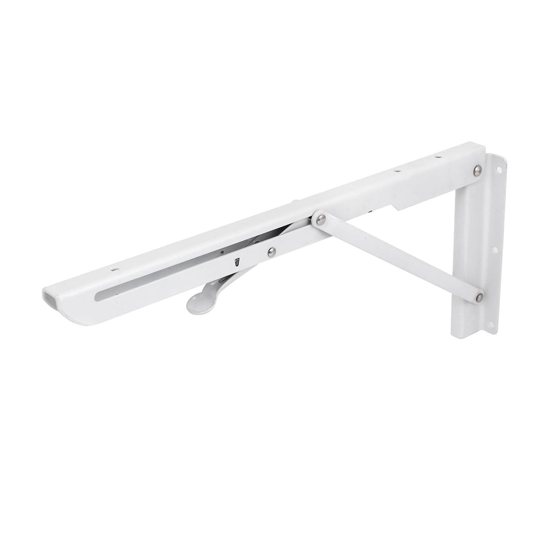 2 Pcs White Metal Release Catch Support Bench Table Collapsible Shelf Bracket 14"