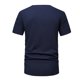 thumbnail image 3 of Playeras Y Camisas Para Hombre Camisa de manga corta de algodón y lino de primavera y verano para hombre, camisa de cuello abotonado de un solo pecho de Color sólido (Navy, L), 3 of 4