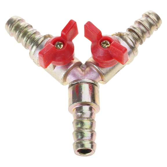 Garden Irrigation 3-Way Shut Off for Valve 3/8" ID Hose Barb 2 Y Shaped for Valve Splitter Fittin