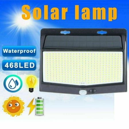 

468 PIR Motion Sensor Wall Light Solar Power Waterproof Outdoor Garden Lamp LED