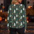 thumbnail image 6 of Halloween Cardigan Sweaters for Women Cute Cartoon Ghost Womens Sweaters Cardigan Knit Button Down Cropped Long Sleeve Fall Fashion Comfy Tunic Sweater Green 2XL, 6 of 6
