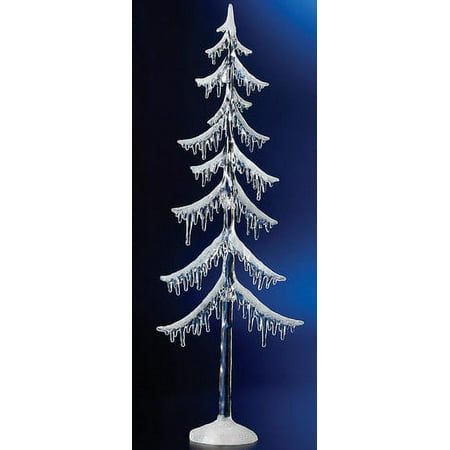 CC Christmas Decor Pack of 2 Icy Crystal Illuminated Decorative Christmas Icicle Tree Figurines 38"
