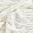 thumbnail image 4 of Home Soft Things Leaf Pattern Faux Fur Throw Blanket with Micromink Back, Solid Color Fuzzy Super Soft Cozy Plush Throw, 50x60 inches, White, 4 of 10