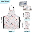 thumbnail image 3 of Pastel Flowers and Leaves 5 Pcs Kitchen Set Heat Resistant Oven Mitts and Non-Slip Pot Holders with Adjustable Cooking Apron, 3 of 6