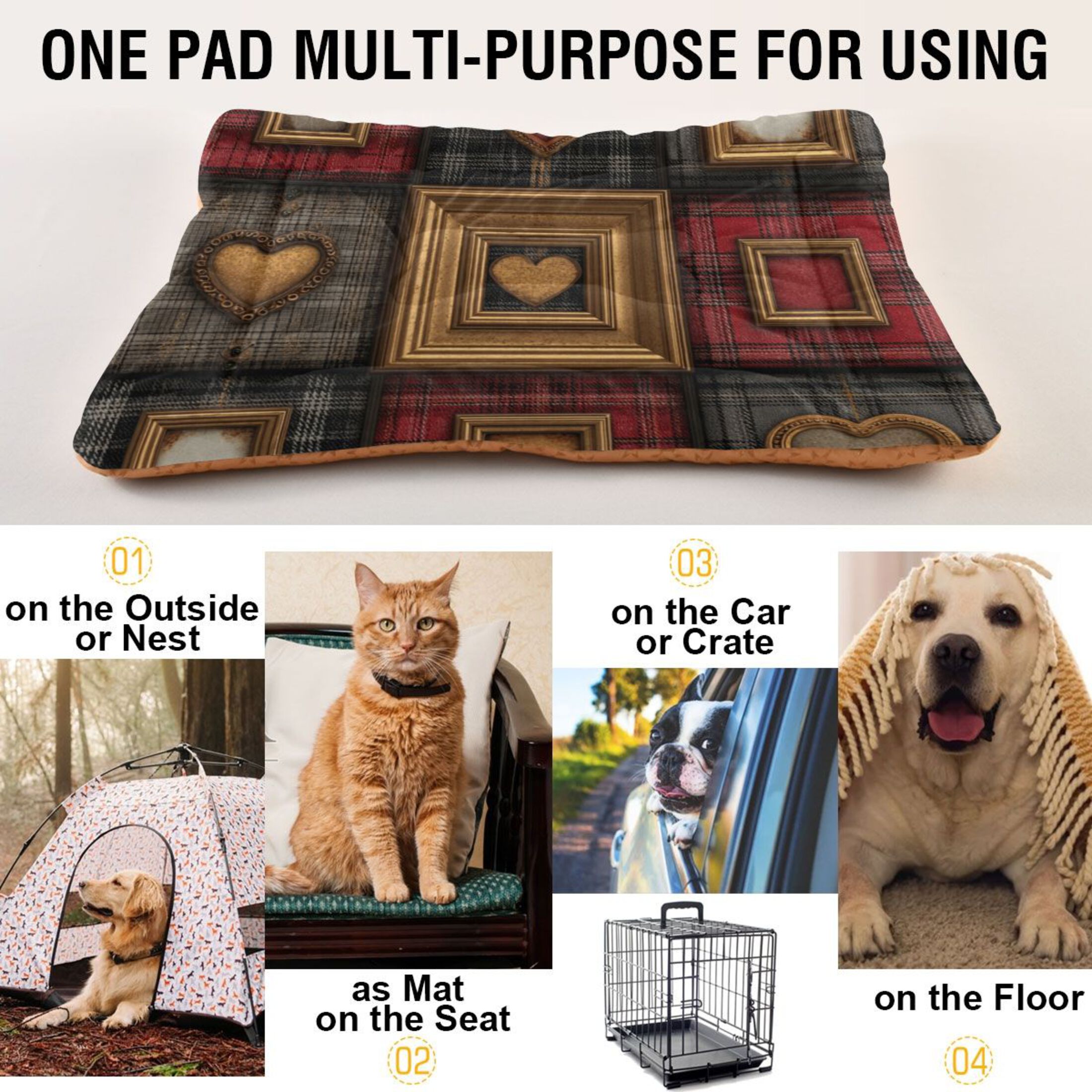Cozy Mat Pet Bed Indoor Outdoor Warm Soft For Cat Dog Puppy(S/M) Gothic Aesthetic