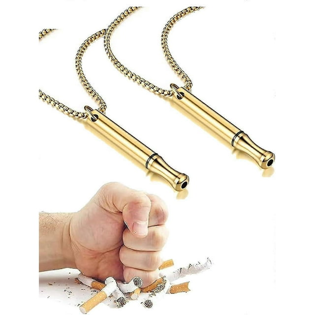 Collar para dejar de fumar, collar para la ansiedad, collar para vapear, collar para dejar de fumar, ejercicios de respiración, regalo de Navidad, 2 piezas, colorido, código del producto