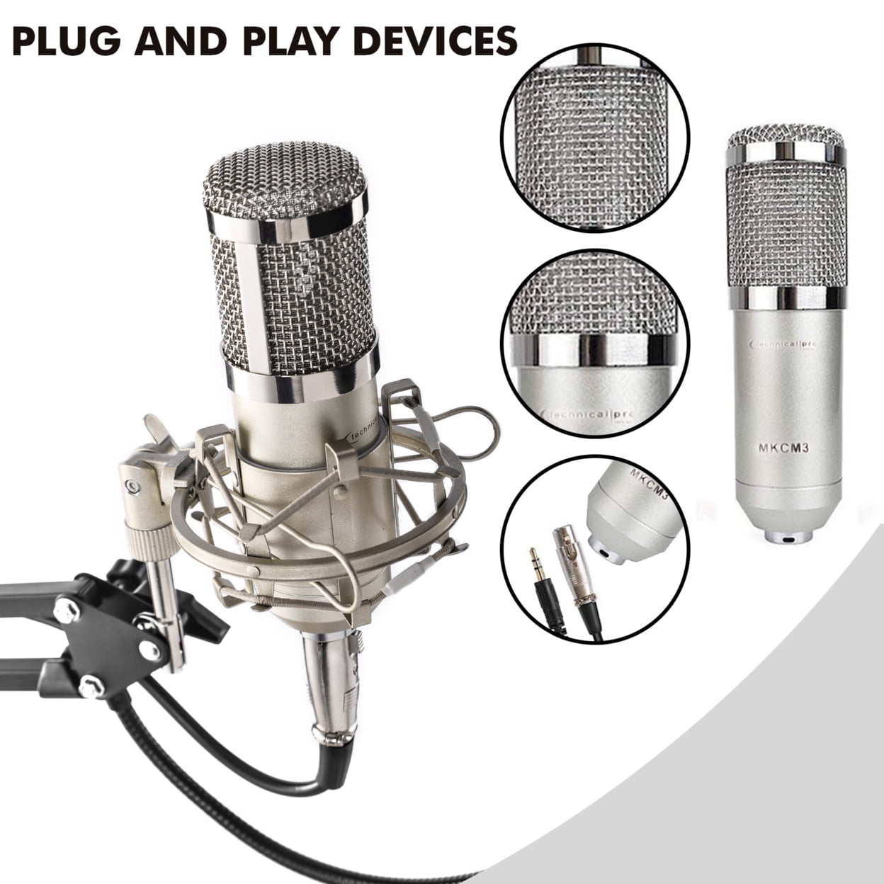 Technical Pro Cardioid Condenser Microphone Studio Kit for Recording and Broadcast