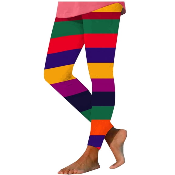 XUNKUSGA Carnival Leggings for Women Fashion Graphic Yoga Pants High Waisted Full Length Womens Leggings Tummy Control Shiny Women's Pants Shapewear Pants S-2XL Purple