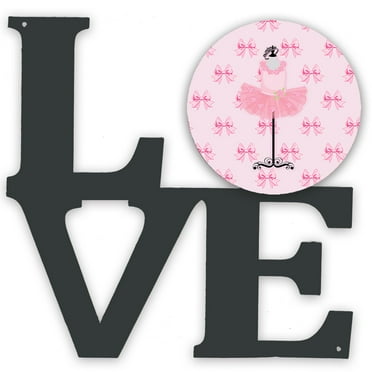 Carolines Treasures BB5156WALV Ballerina Recital Attire Metal Wall Artwork LOVE 12X12 multicolor