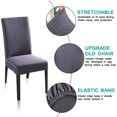 thumbnail image 3 of Stretch Dining Chair Covers, Jacquard Rhombus Dining Chair Slipcover, Removable Washable Furniture Solid Color Chair Protect Cover for Kitchen Hotel Table Banquet (2 Per Set, Gray), 3 of 6