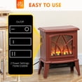 thumbnail image 4 of HOMCOM Electric Fireplace Heater, Fireplace Stove with Realistic LED Flames and Logs and Overheating Protection, 750W/1500W, Red, 4 of 9