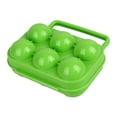 thumbnail image 3 of Caja de almacenamiento portátil para 6 huevos con rejilla, caja protectora y dispensador de huevos. Verde, 3 of 9