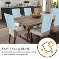 thumbnail image 4 of Christmas Gold Chair Covers Set of 8 and White Snowflake Light Blue Chair Back Covers Stretch Removable Washable Slipcovers Protector for Dining Room Kitchen Party Decor, 4 of 5