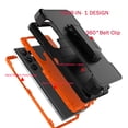 thumbnail image 4 of Phone Case for Samsung S23 Ultra Case,Heavy Duty Hard Shockproof Armor Protector Case Cover with Belt Clip Holster for Samsung S23 Ultra 6.8 5G 2023 Phone Case Orange/Black, 4 of 7