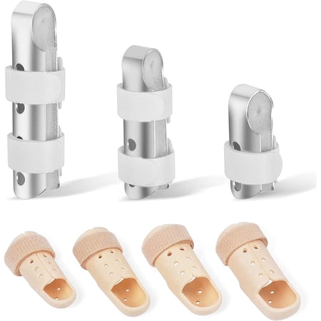 Sopito Finger Splint, 7PCS Finger Support Brace Finger Stabilizer for Broken Fingers Straightening Arthritis Knuckle Immobilization,Silver