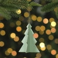 thumbnail image 2 of Northlight 5.25" Light Green 3D Tree With Silver Glitter Wooden Christmas Ornament, 2 of 3
