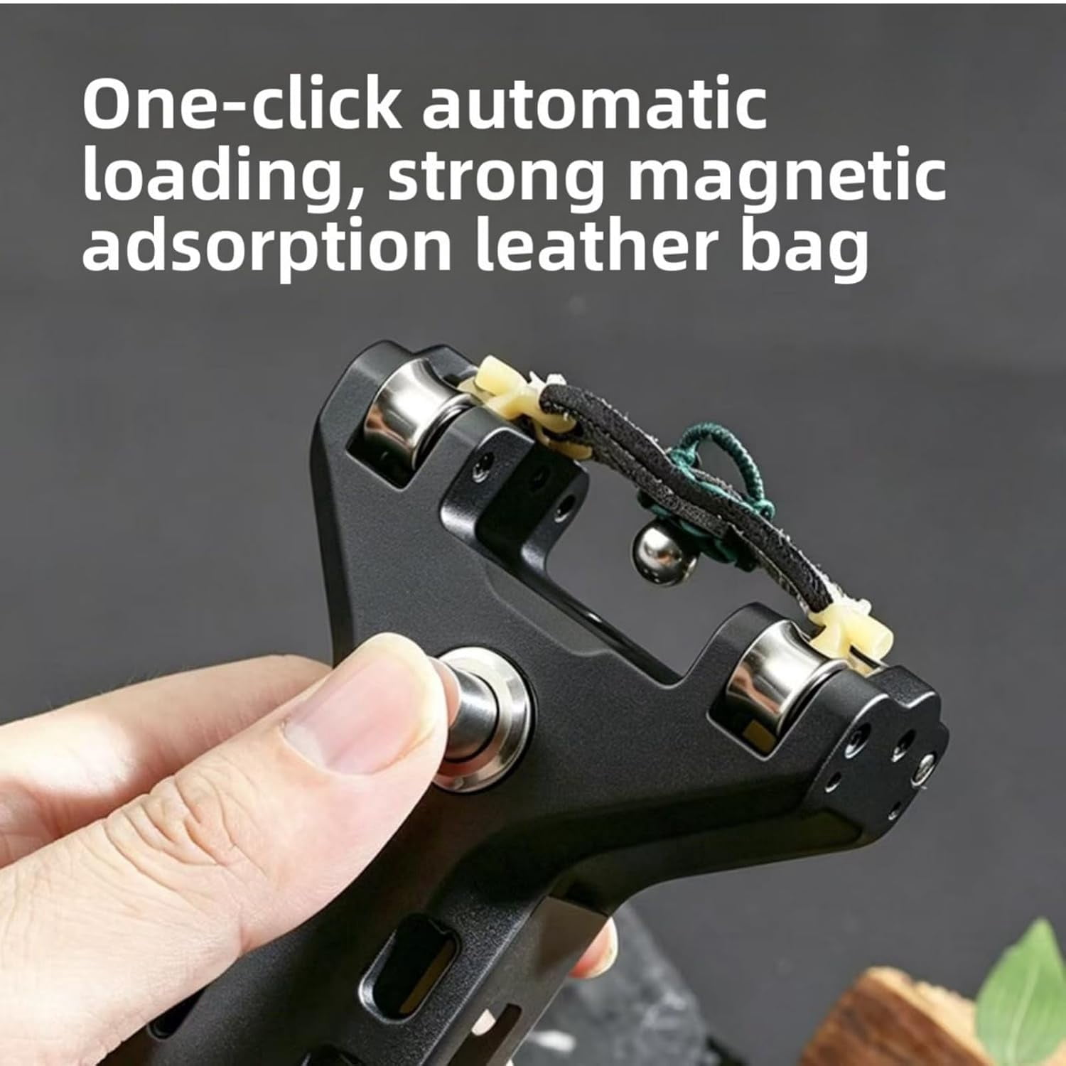 Slingshot with Aluminum Alloy Components and Magazine, Auto & Semi-Auto Loading Magnetic Slingshot, Rapid-Fire Professional Automatic Slingshot for Adults