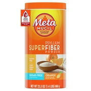 Metamucil Daily Fiber Supplement, Psyllium Husk Fiber Powder, Sugar-Free, Orange, 114 Ct