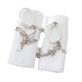 thumbnail image 4 of Accesorios para puños de botas, atuendo de tela con detalles metálicos, prenda adecuada para figuras de acción. Blanco, 4 of 7