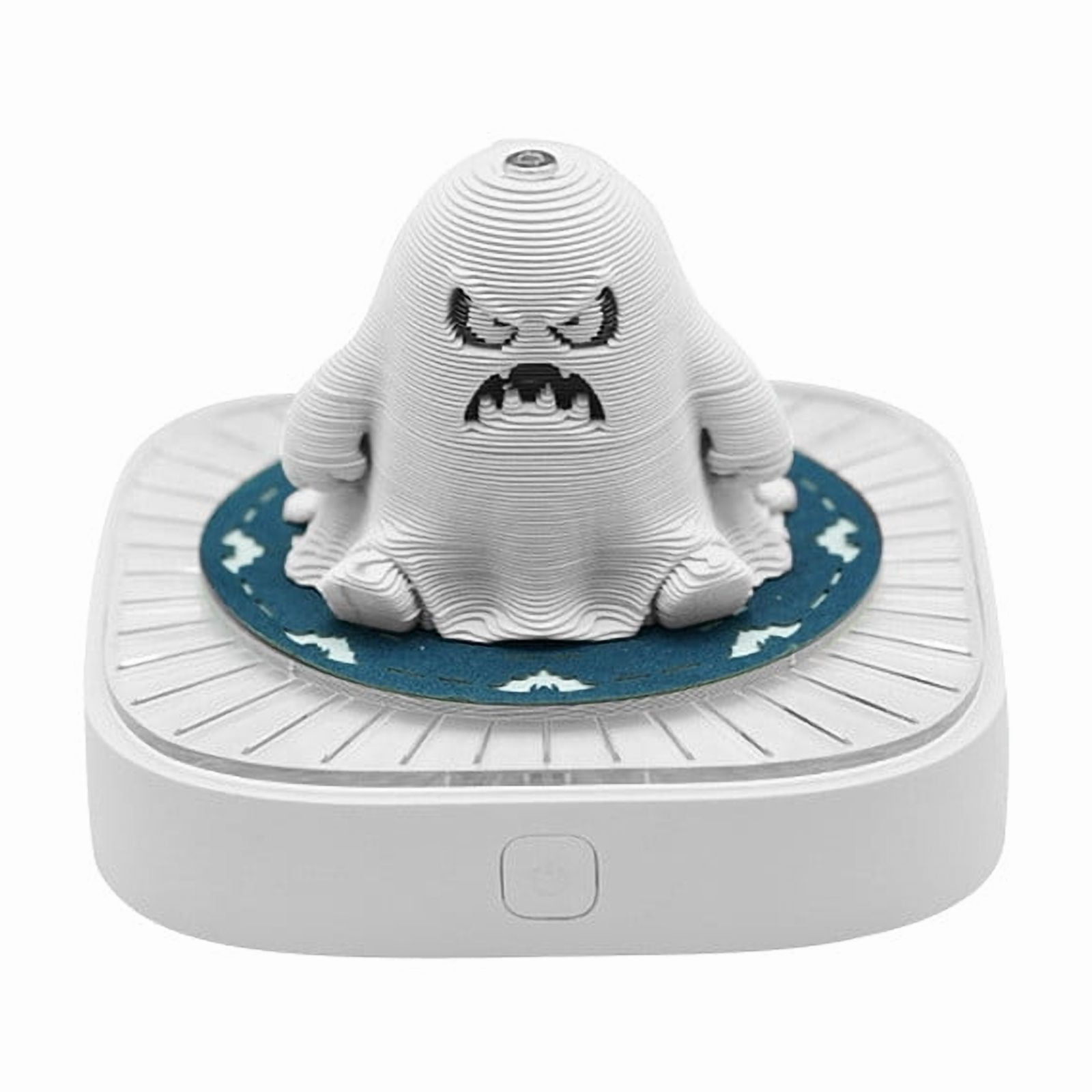 Nkmbld Time Piece Calendar with Lights, Funny Halloween Angry Ghost DIY Art Memo Pad with Lights Time Piece Calendar 2026 Panoramic Paper Sculpture DIY Paper Carving Art, White
