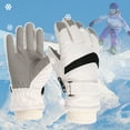 thumbnail image 2 of SGFCWSX Teen Ski Gloves Waterproof Winter Outdoors Gloves with Grip for Boys Girls Full Finger Fleece Lined Gloves White Size 7-11 Years, 2 of 7