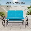 thumbnail image 6 of Outsunny Outdoor Glider Bench, 2-Person Patio Rocker Loveseat with Tufted Cushions, Steel Frame for Porch, Garden Backyard, Blue, 6 of 9