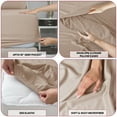 thumbnail image 3 of Lux Decor Collection Queen Size 4 Piece Sheet Set Brushed Microfiber High GSM, Upto 16 Inches Deep Pocket Bedding Sheets & Pillowcases - Taupe, 3 of 8