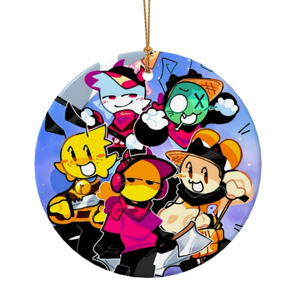 Forsaken Gubby 3PC Ceramic Ornament 3.5 inch Round Two-Sided Printed Ceramic Christmas Home Decoration