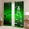 thumbnail image 2 of Feelyou Cartoon Xmas Tree Black Out Curtains for Teen, Kawaii Santa Claus Curtains Pack of 2 (42x63 Each), Green Christmas Theme Bedroom Curtains, Blackout Curtains Bedroom Decor, 2 of 6