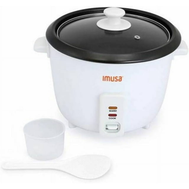 Olla arrocera eléctrica antiadherente IMUSA USA GAU-00012, 5 tazas (sin cocinar) y 10 tazas (cocinar), color blanco