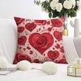 thumbnail image 3 of Valentine's Day Heart Roses Throw Pillow Covers 16"x16", Set Of 2, Linen Study Sofa Cushion Cover Indoor Living Room Home Decor, 3 of 7