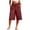 Wine, variant on hotojiny Capri Pants for Women Casual Wide Leg Drawstring High Waist Cropped Pants Stylish Solid Color Capris with Pockets