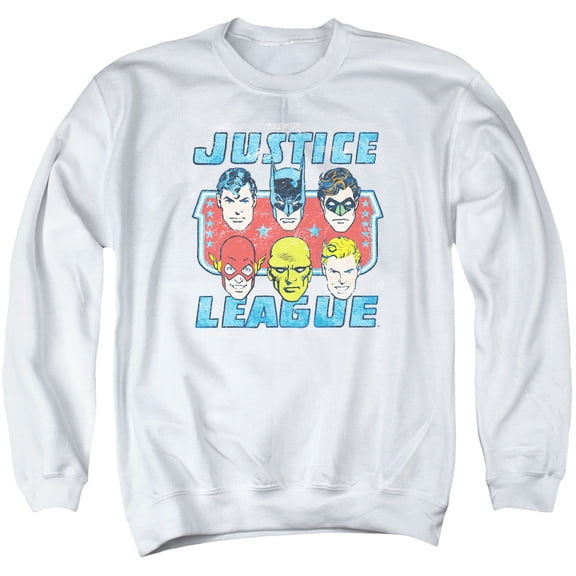 Dc - Faces Of Justice - Crewneck Sweatshirt - X-Large