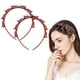 thumbnail image 3 of 2PCS-Diadema trenzada marrón-diadema trenzada, 3 of 8