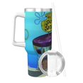 thumbnail image 2 of Goofa Gobelet Isolé sous Vide en Acier Inoxydable 40oz avec Poignée et Paille Imprimé SpongeBob SquarePants avec Couvercle Paille 2 en 1, 2 of 8