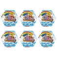thumbnail image 2 of Bingfone Vintage Rainbow Animals on Noah's Ark Leather Drinks Coasters with Set of 6,Suitable for Home Kitchen,Coffee Cup Coasters Home Gift, 2 of 9