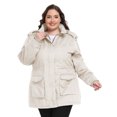thumbnail image 3 of Soularge Women's Plus Size Jacket Insulated Winter Parka with Removable Hood White 3X, 3 of 10