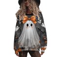 thumbnail image 2 of Yteetum Oversize Sweatshirts for Women Halloween Cute Ghost Graphic Print Crewneck Pullover Fleece Sweatshirts Tops Womens Casual Ghost Print Round Neck Loose Sport Long Sleeve Hoodless Sweatshirts, 2 of 9