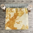 thumbnail image 3 of Ambesonne Compass Quilted Bedspread Set 3 Pcs, Old Fashioned World Map, King Size, Cream Tan, 3 of 3